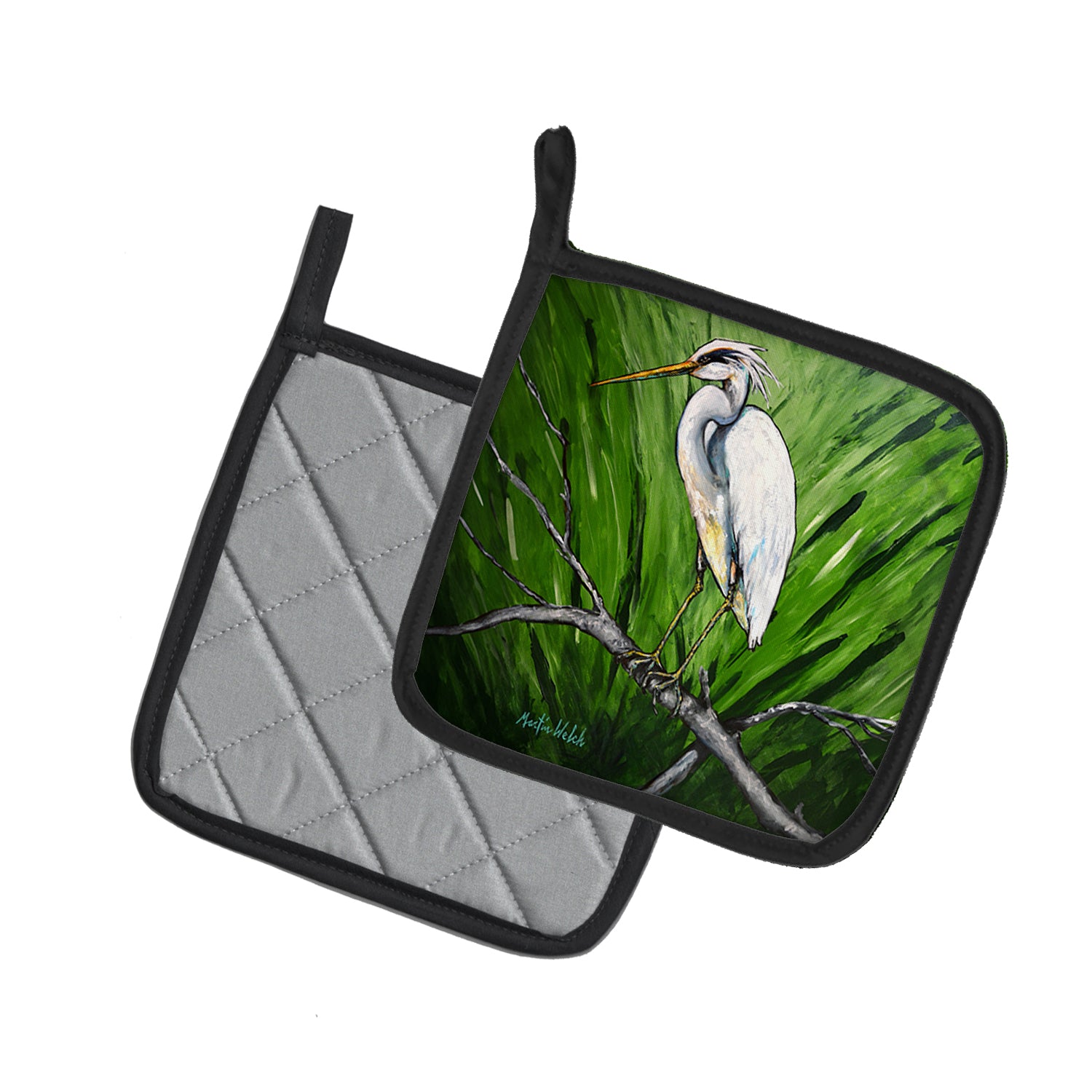 Heron On A Limb Pair of Pot Holders