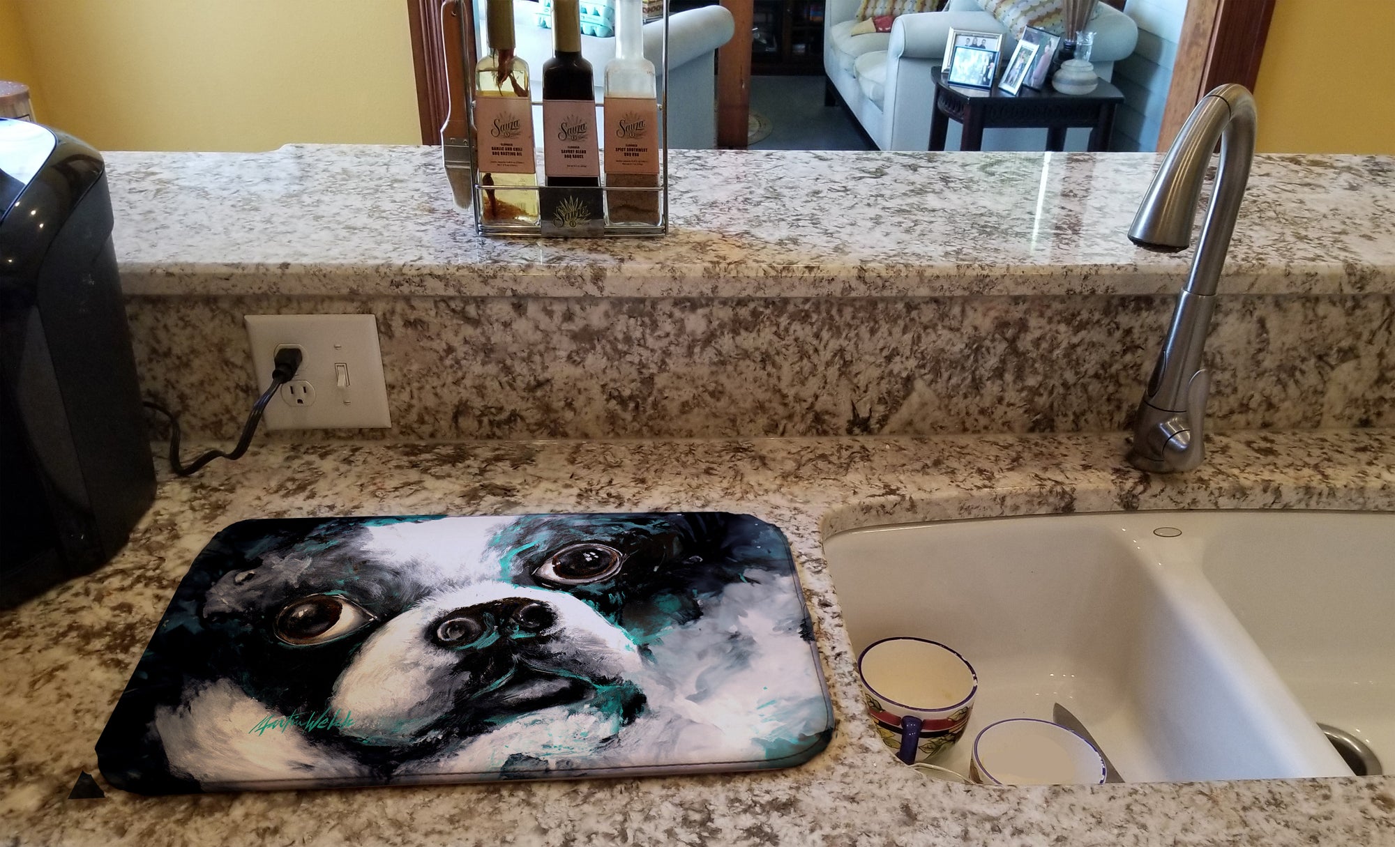 Buy this Boston Terrier Pretty Please Dish Drying Mat