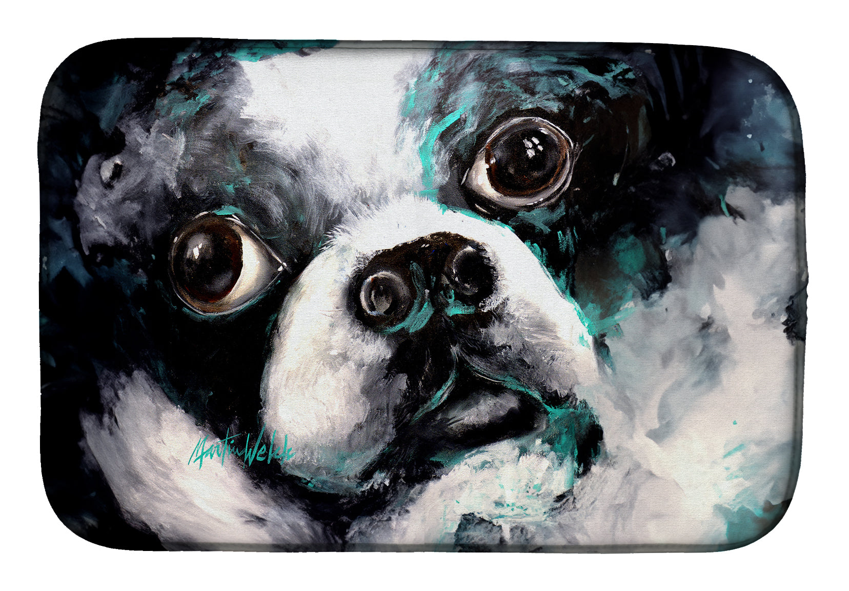 Buy this Boston Terrier Pretty Please Dish Drying Mat