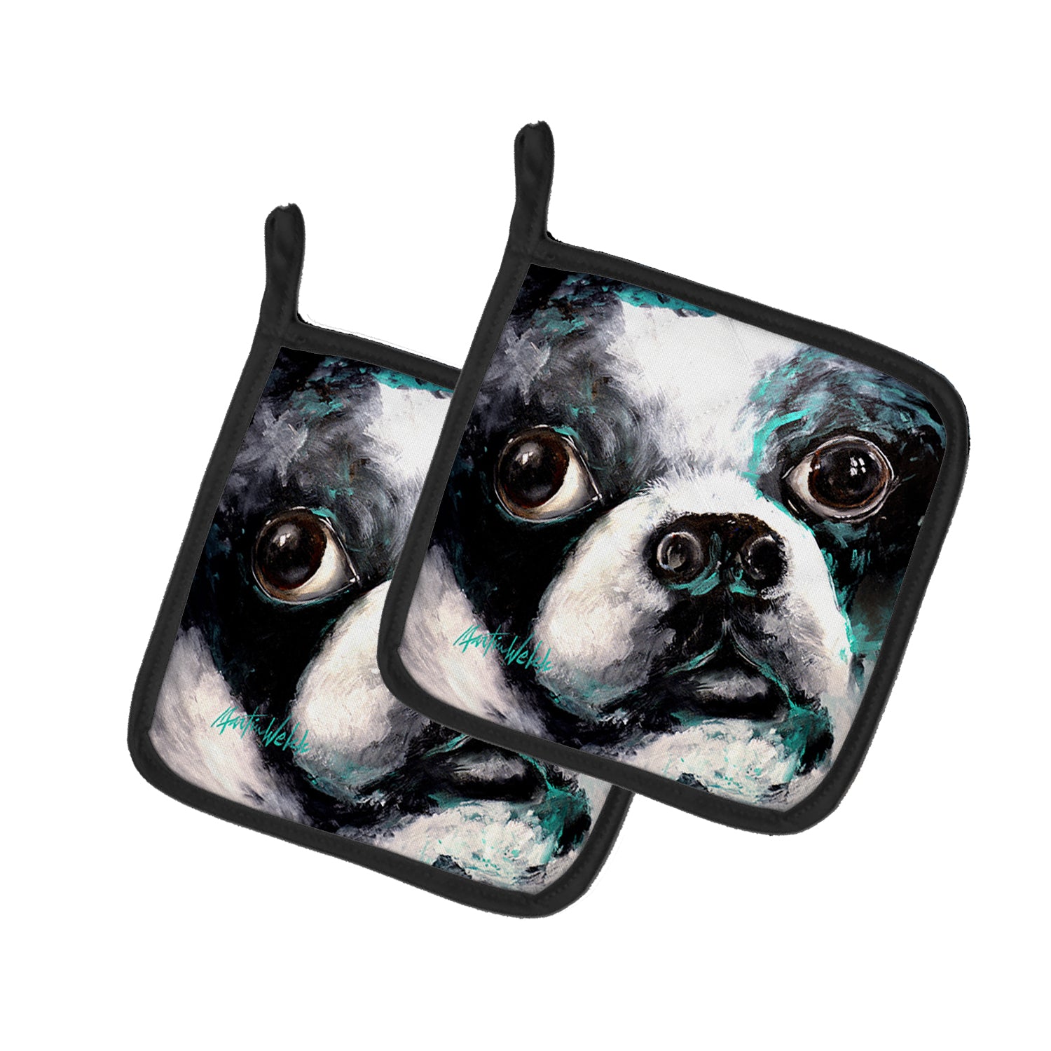 Buy this Boston Terrier Pretty Please Pair of Pot Holders