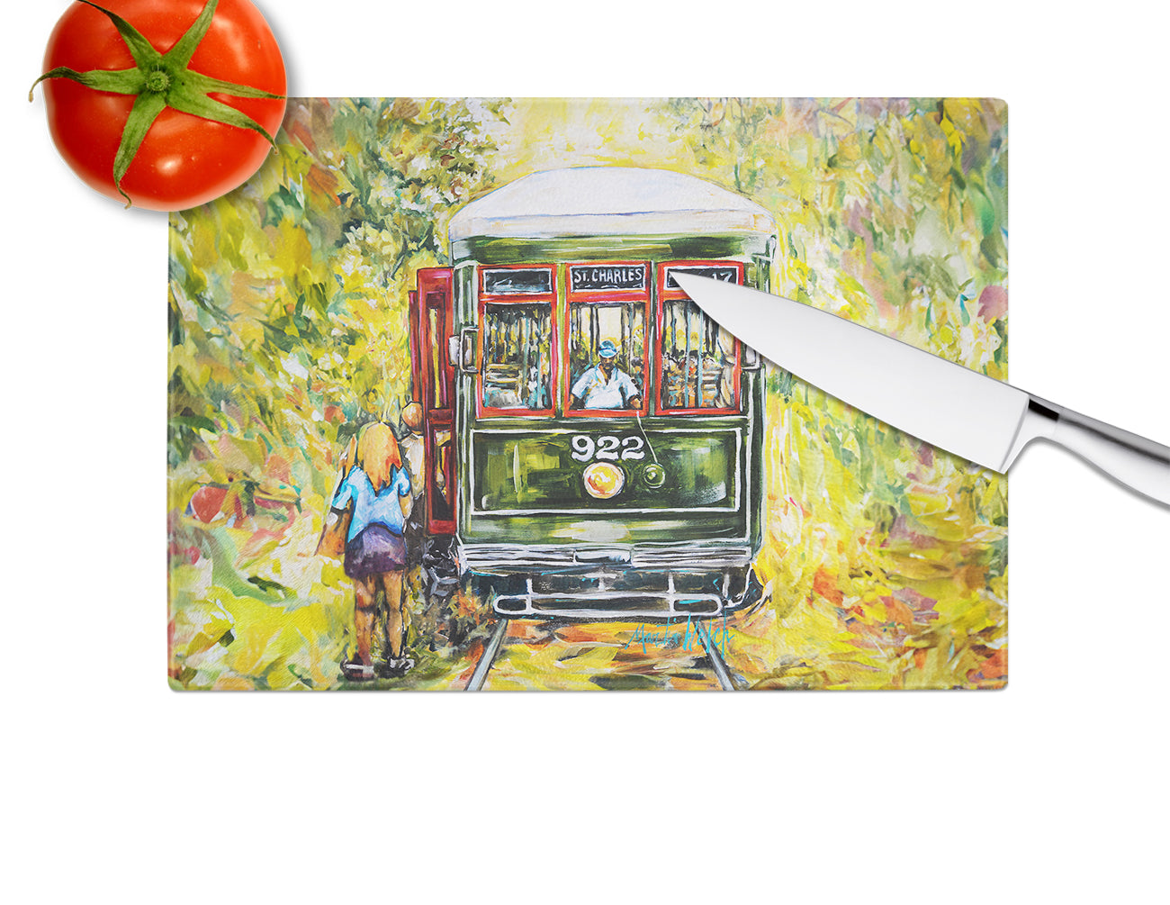 Saint Charles No. 922 Streetcar Glass Cutting Board