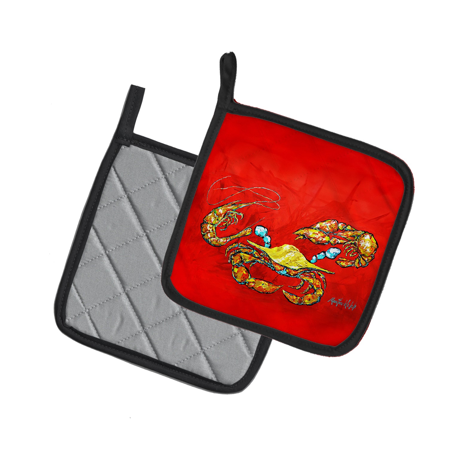 Buy this Seafood Sandwich Crab Shrimp Crawfish Pair of Pot Holders