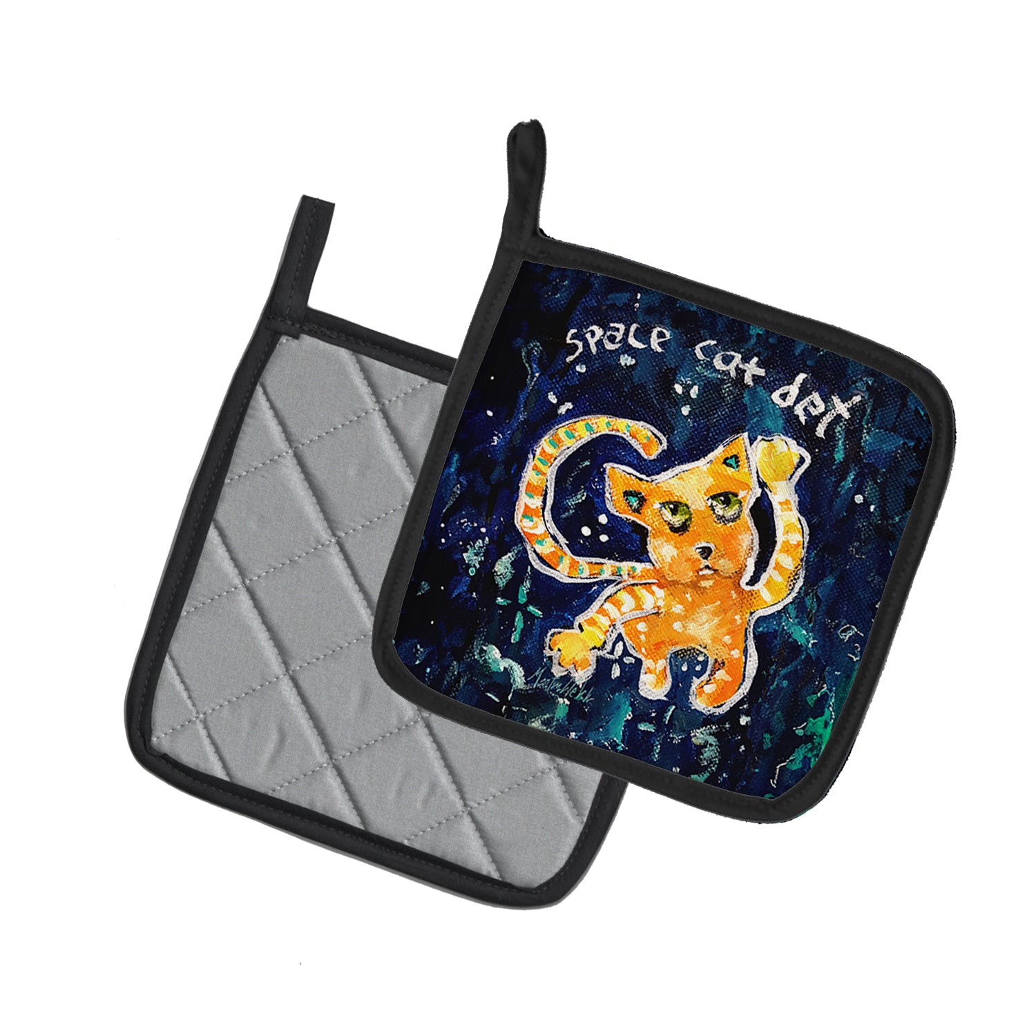 Buy this Space Cat Det Cat Pair of Pot Holders