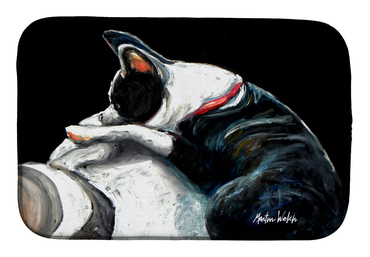 Buy this Boston Terrier Spot In The Sun Dish Drying Mat