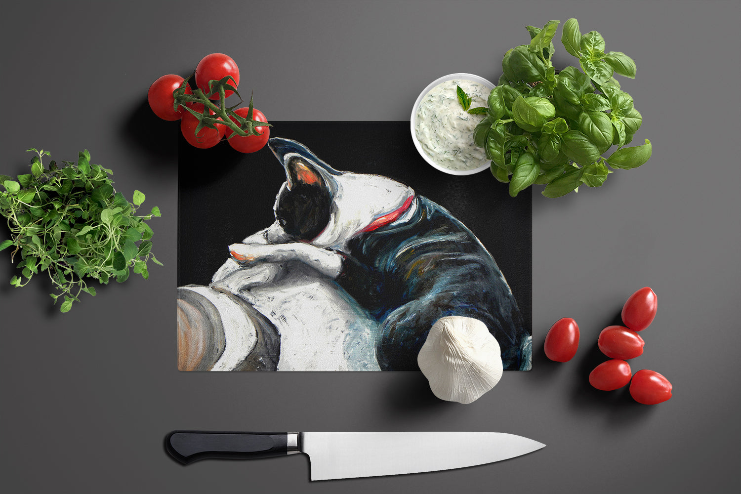 Boston Terrier Spot In The Sun Glass Cutting Board