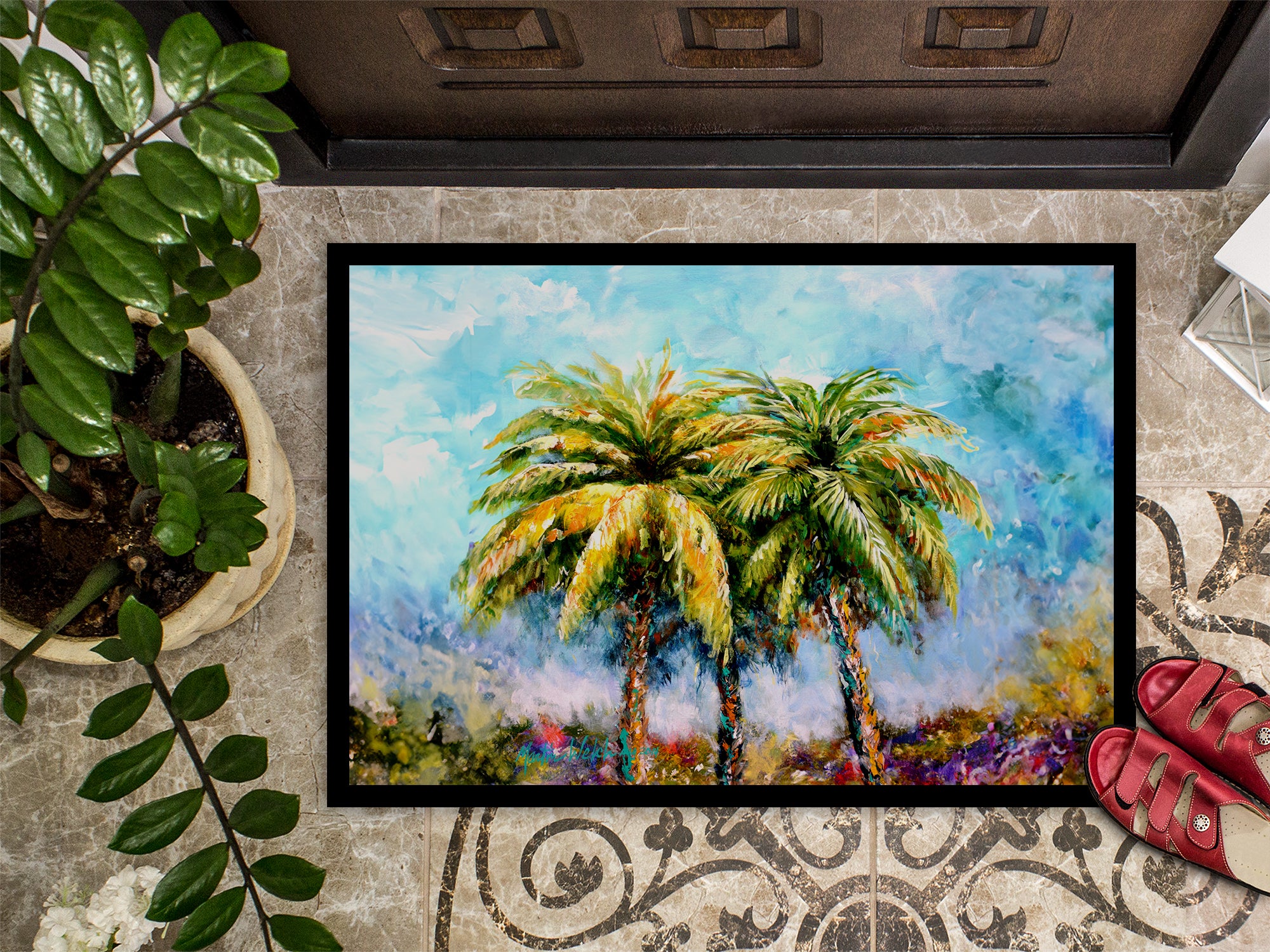 Summer Breezes Palm Tree Doormat