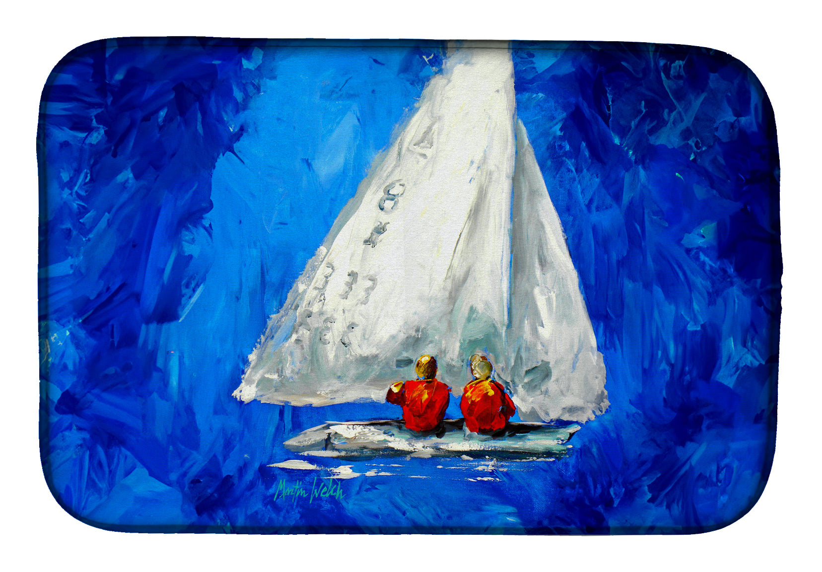 Buy this Twos Company Sailboat Dish Drying Mat