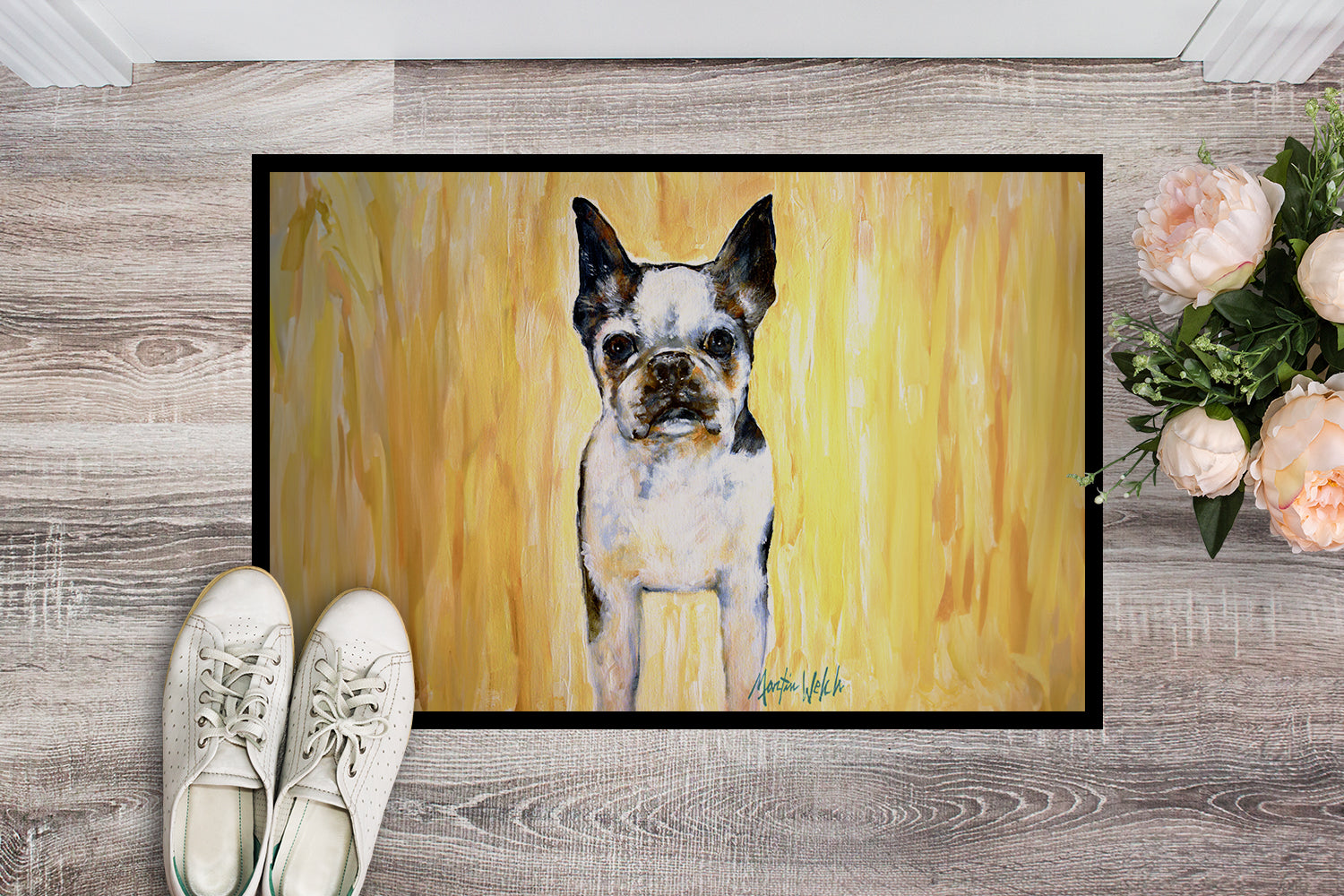 Boston Terrier Walker Two Doormat