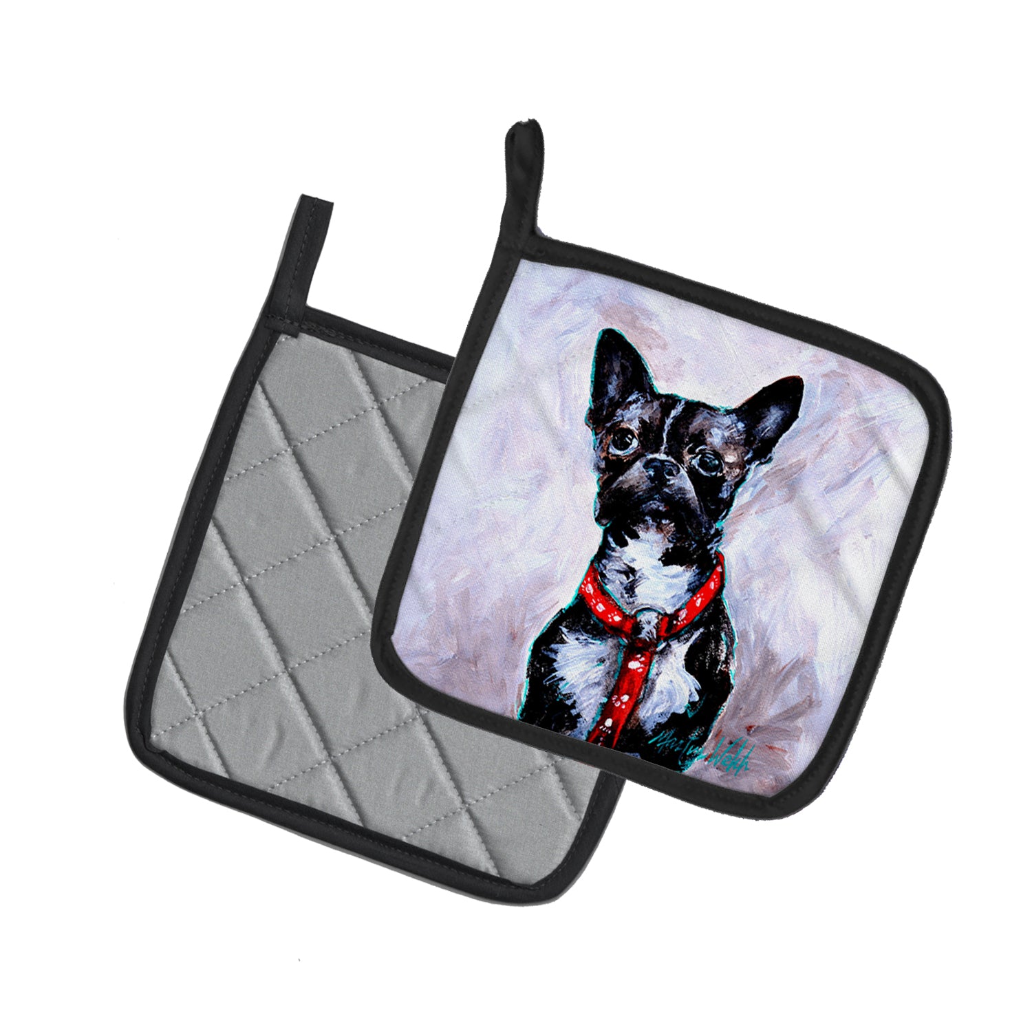 Buy this Boston Terrier Ziggy Pair of Pot Holders