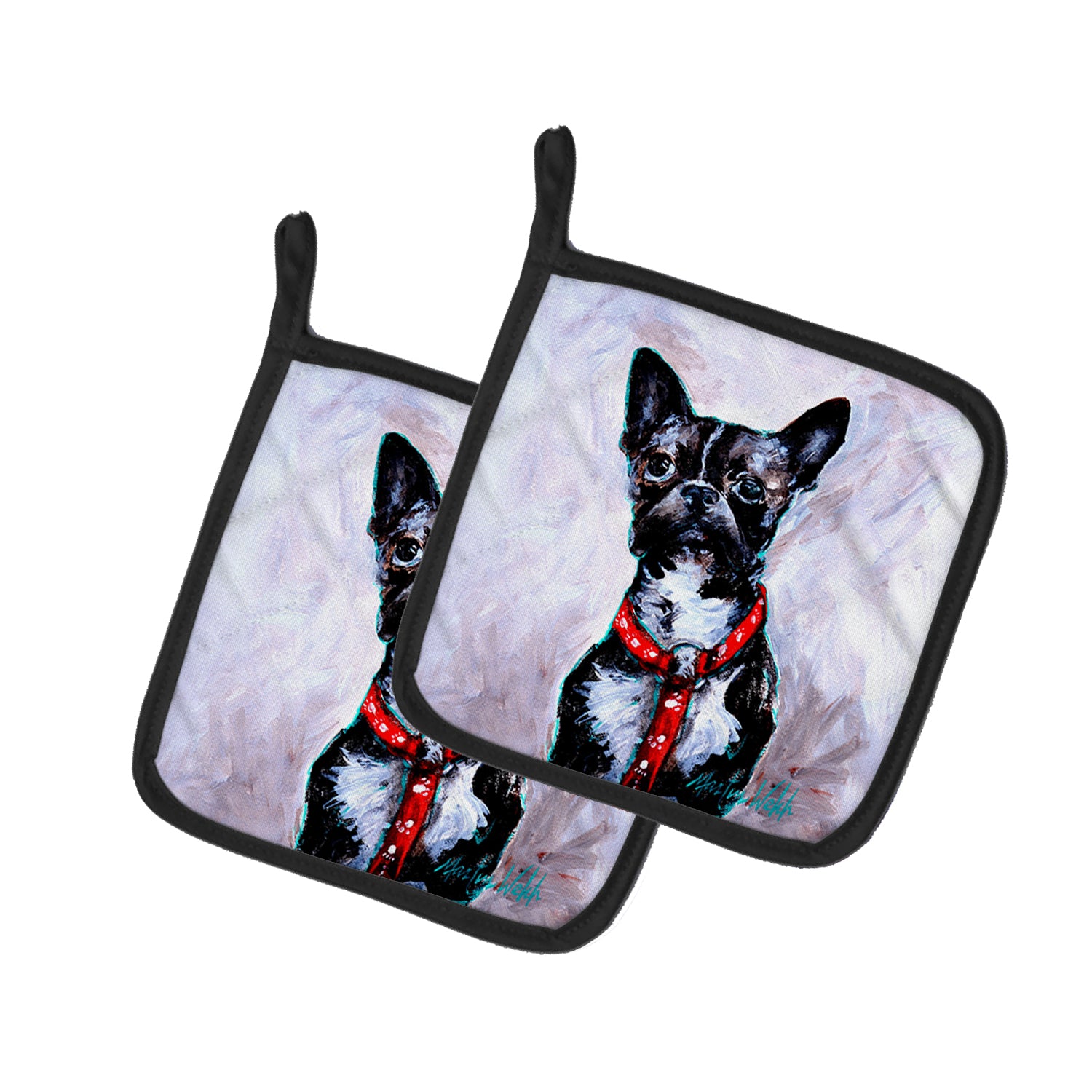 Buy this Boston Terrier Ziggy Pair of Pot Holders