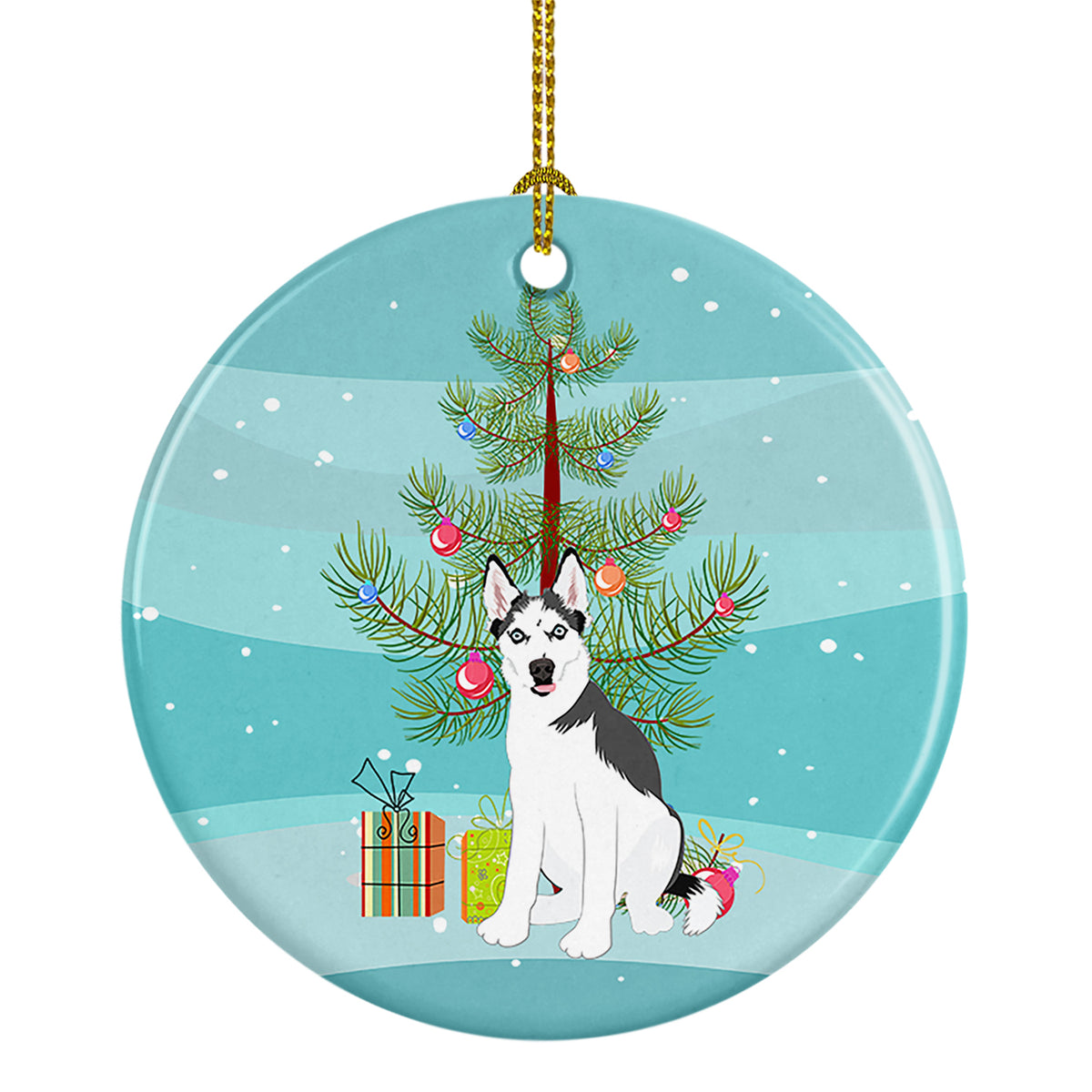 Buy this Siberian Husky Puppy Christmas Ceramic Ornament