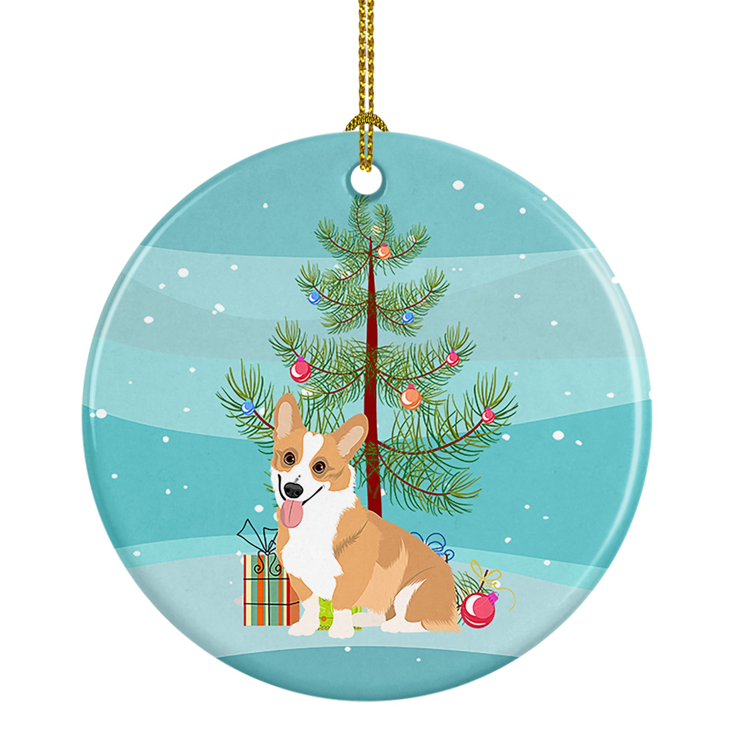 Buy this Pembroke Corgi Red and White Christmas Ceramic Ornament