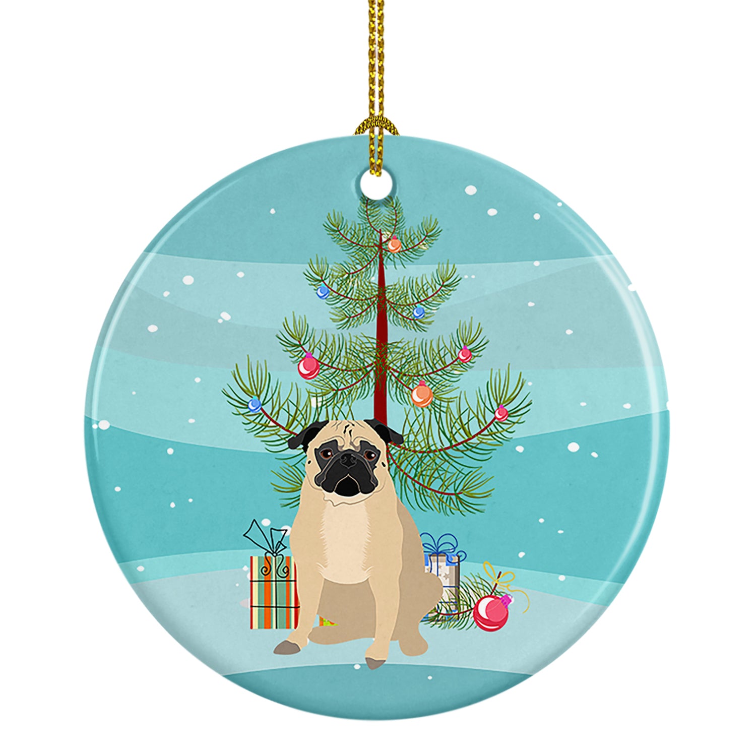 Buy this Pug Fawn #1 Christmas Ceramic Ornament