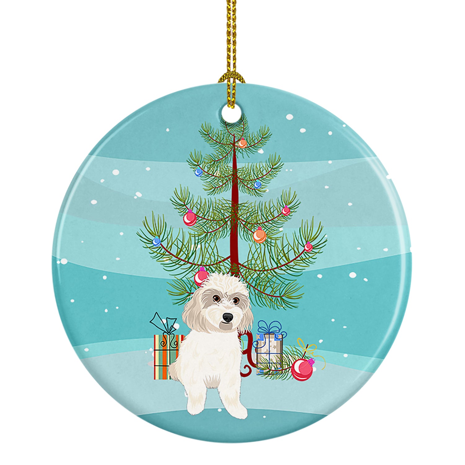 Buy this Shih-Tzu Gold #7 Christmas Ceramic Ornament