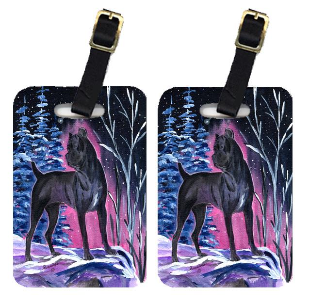 Starry Night Cane Corso Luggage Tags Pair of 2 by Caroline's Treasures