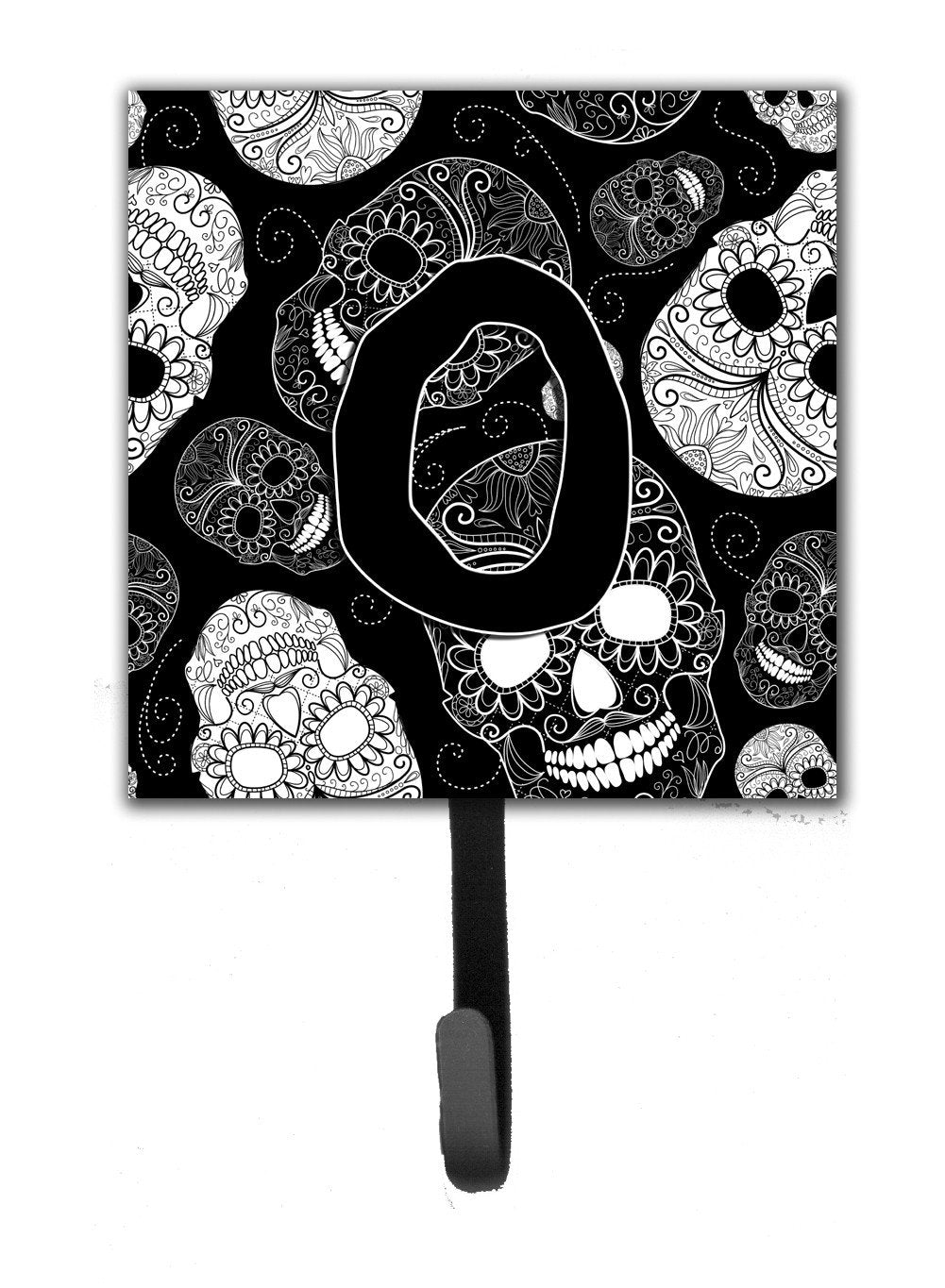 Letter O Day of the Dead Skulls Black Leash or Key Holder CJ2008-OSH4 by Caroline's Treasures