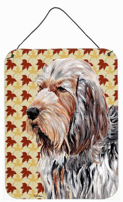 Otterhound Fall Leaves Aluminium Metal Wall or Door Hanging Prints SC9684DS1216 by Caroline's Treasures