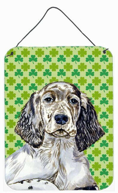 English Setter St. Patrick&#39;s Day Portrait Aluminium Wall or Door Hanging Prints by Caroline&#39;s Treasures