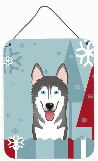 Winter Holiday Alaskan Malamute Wall or Door Hanging Prints BB1714DS1216 by Caroline's Treasures