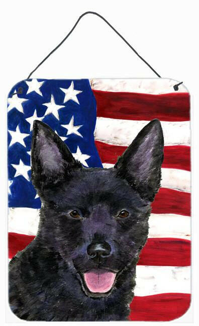 USA American Flag with Australian Kelpie Wall or Door Hanging Prints by Caroline's Treasures