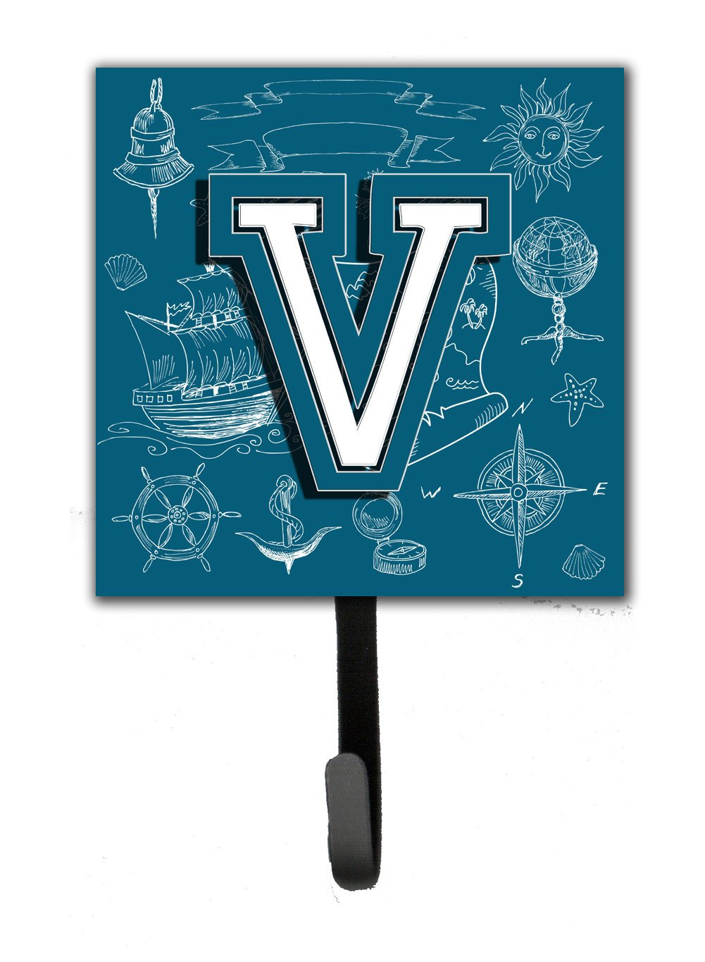 Letter V Sea Doodles Initial Alphabet Leash or Key Holder CJ2014-VSH4 by Caroline's Treasures