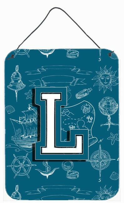 Letter L Sea Doodles Initial Alphabet Wall or Door Hanging Prints CJ2014-LDS1216 by Caroline's Treasures