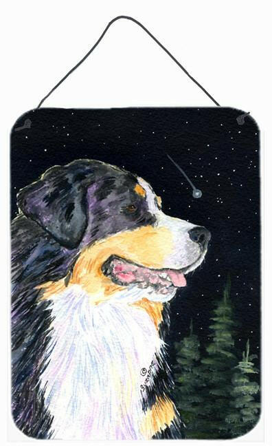 Starry Night Bernese Mountain Dog Aluminium Metal Wall or Door Hanging Prints by Caroline's Treasures