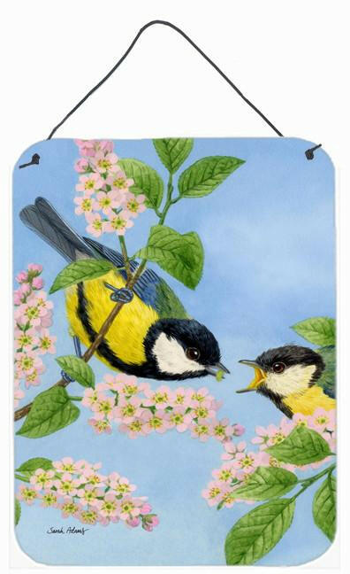 Eurasian Blue Tits Birds Wall or Door Hanging Prints ASA2128DS1216 by Caroline&#39;s Treasures