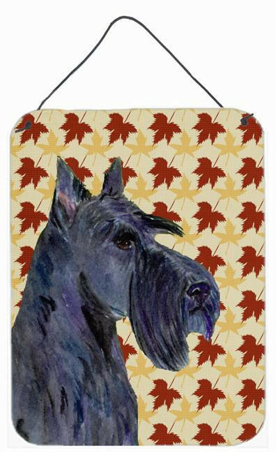 Scottish Terrier Fall Leaves Portrait Wall or Door Hanging Prints by Caroline&#39;s Treasures