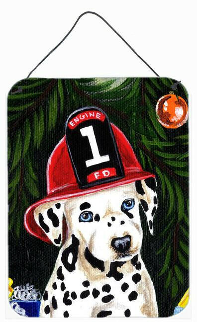 Fire Fighter Christmas Dalmatian Wall or Door Hanging Prints AMB1317DS1216 by Caroline&#39;s Treasures