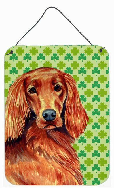 Irish Setter Shamrock Portrait Aluminium Metal Wall or Door Hanging Prints by Caroline&#39;s Treasures