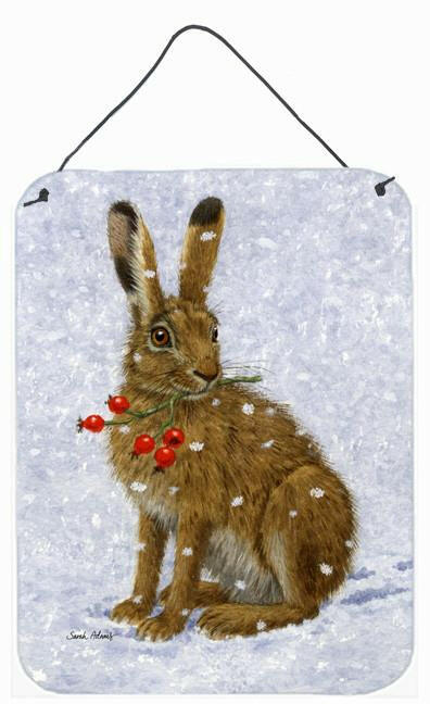 Rabbit Hare & Rosehips Wall or Door Hanging Prints ASA2147DS1216 by Caroline's Treasures