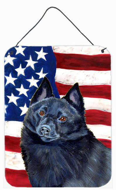 USA American Flag with Schipperke Aluminium Metal Wall or Door Hanging Prints by Caroline's Treasures