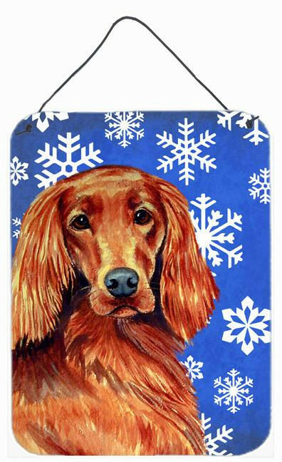 Irish Setter Winter Snowflakes Holiday Wall or Door Hanging Prints by Caroline's Treasures