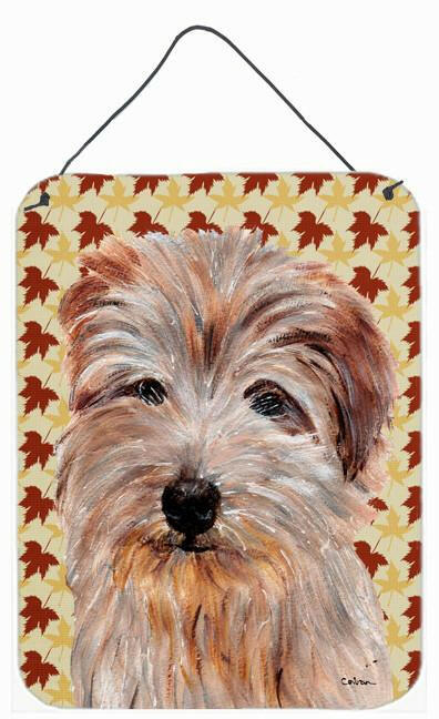 Norfolk Terrier Fall Leaves Wall or Door Hanging Prints SC9688DS1216 by Caroline's Treasures