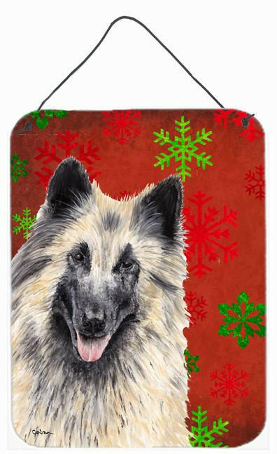 Belgian Tervuren Red Snowflakes Holiday Christmas Wall or Door Hanging Prints by Caroline&#39;s Treasures