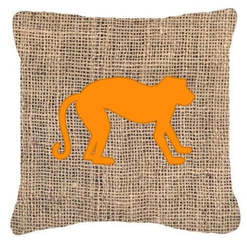 Monkey Burlap and Orange   Canvas Fabric Decorative Pillow BB1128 - the-store.com