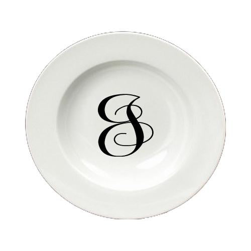 Letter J Initial Monogram Script Round Ceramic White Soup Bowl CJ1057-J-SBW-825 by Caroline's Treasures