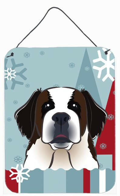 Winter Holiday Saint Bernard Wall or Door Hanging Prints BB1742DS1216 by Caroline's Treasures