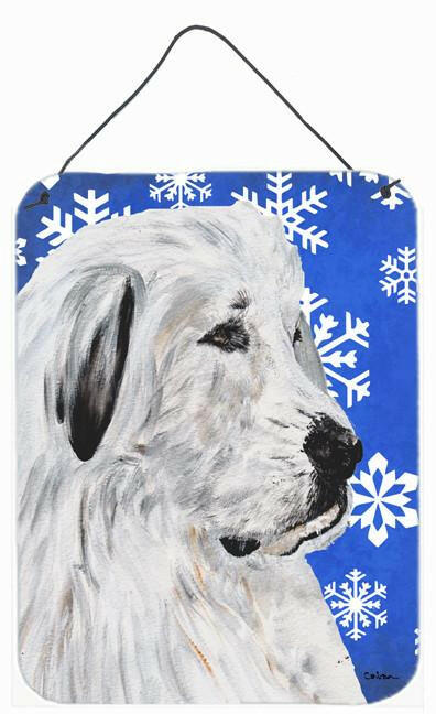 Great Pyrenees Winter Snowflakes Wall or Door Hanging Prints SC9786DS1216 by Caroline's Treasures