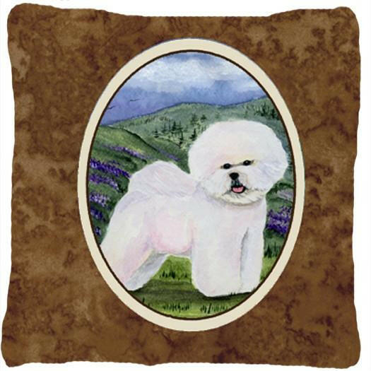 Bichon Frise Decorative   Canvas Fabric Pillow by Caroline's Treasures