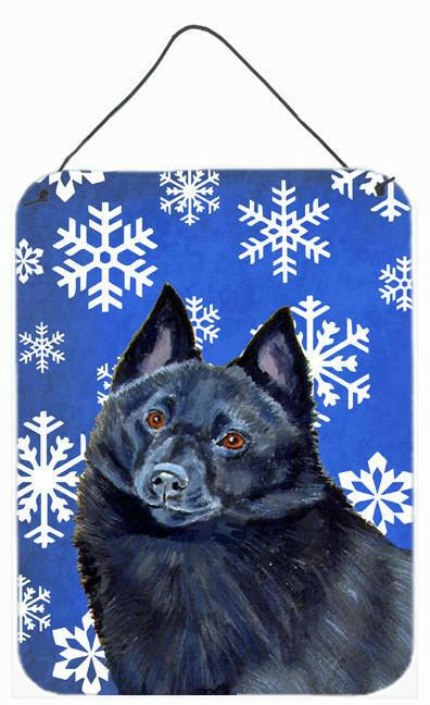 Schipperke Winter Snowflakes Holiday Wall or Door Hanging Prints by Caroline's Treasures