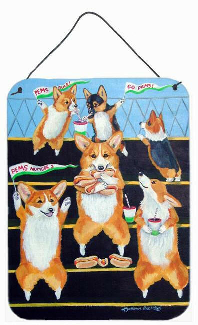 Go Team Corgi Aluminium Metal Wall or Door Hanging Prints by Caroline&#39;s Treasures