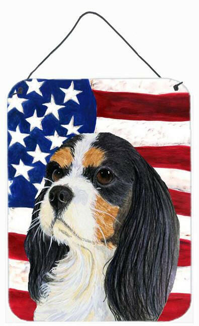 USA American Flag with Cavalier Spaniel Wall or Door Hanging Prints by Caroline's Treasures