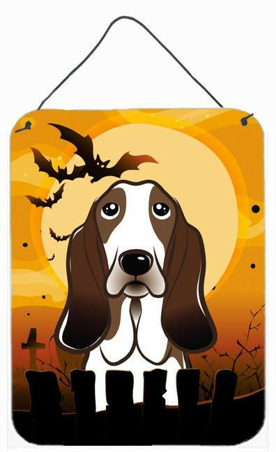 Halloween Basset Hound Wall or Door Hanging Prints BB1801DS1216 by Caroline's Treasures