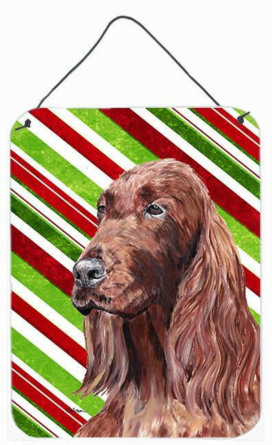 Irish Setter Candy Cane Christmas Aluminium Metal Wall or Door Hanging Prints by Caroline's Treasures