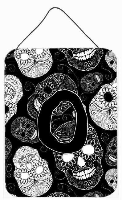 Letter O Day of the Dead Skulls Black Wall or Door Hanging Prints CJ2008-ODS1216 by Caroline's Treasures