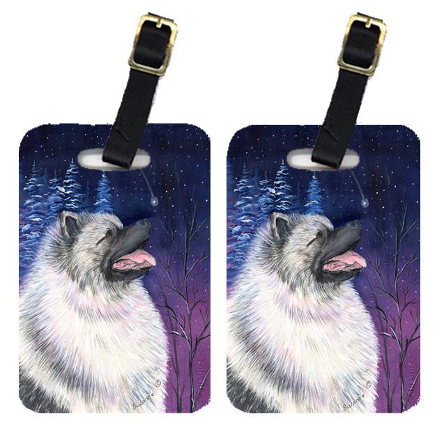 Starry Night Keeshond Luggage Tags Pair of 2 by Caroline&#39;s Treasures