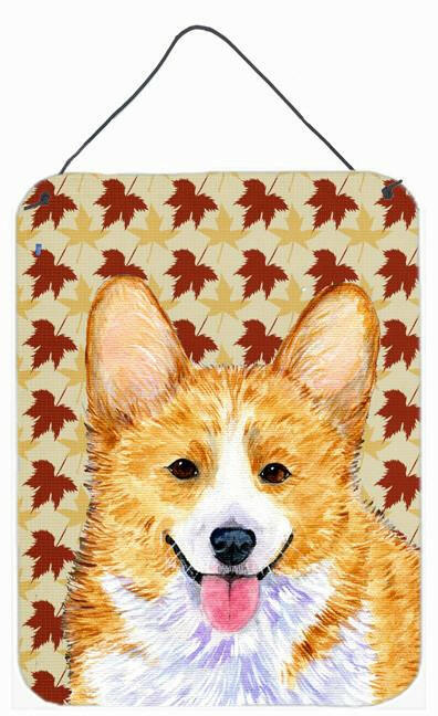 Corgi Fall Leaves Portrait Aluminium Metal Wall or Door Hanging Prints by Caroline&#39;s Treasures