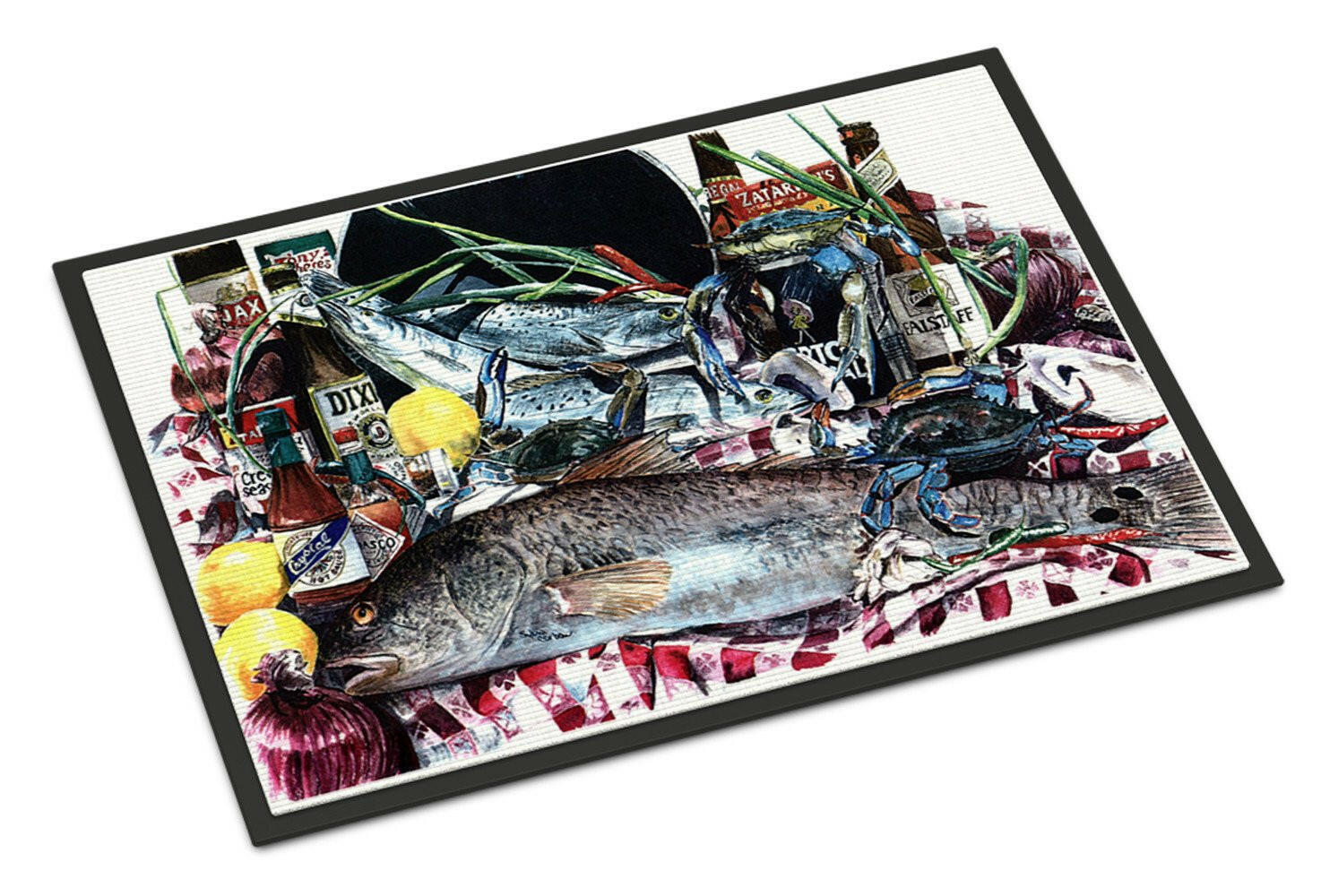 Fish and Beers from New Orleans Indoor or Outdoor Mat 24x36 Doormat - the-store.com